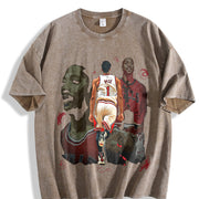 Thank You Derrick Rose Retirement Basketball Career vintage washed oversized T-shirt in Brown