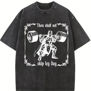 Thou Shalt Not Skip Leg Day Vintage Washed T-Shirt in Black