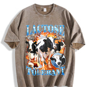 Lactose Tolerant Bootleg Vintage Washed T-Shirt in Brown