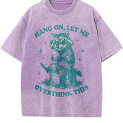 Retro Raccoon 90s Raccoon Hang On Vintage Washed T-Shirt in Purple