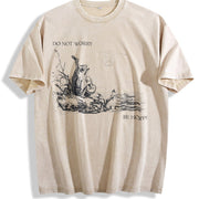Be Hoppy Frog Musician Vintage Washed T-Shirt in Beige