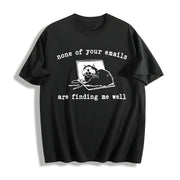 None of Your Emails Cotton T-Shirt in Black