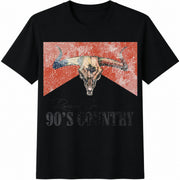 Raising 90s Country Cotton T-Shirt in Black