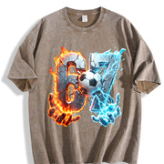 67 Fire and Ice Soccer Vintage Washed T-Shirt in Brown