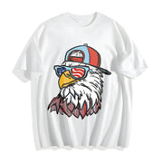 LAT Boys Patriotic Eagle Cotton T-Shirt in White