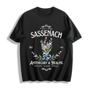 Sassenach Floral One-piece Cotton T-Shirt in Black