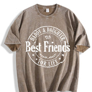 Daddy Daughter Dad Life Vintage Washed T-Shirt in Brown