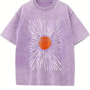 Retro Orange Sunburst vintage washed oversized T-shirt in Purple