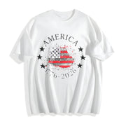 250th Anniversary of USA Bella Canvas V-neck Cotton T-Shirt in White