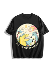 The Vibe Is in Shambless Cotton T-Shirt in Black