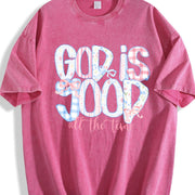 God Is Good All the Time Vintage Washed T-Shirt in Red