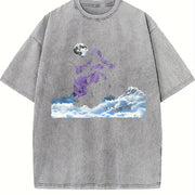 Distressed with Fun. Stylish Vintage Washed T-Shirt in Gray