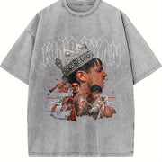 King Ryan Mexican Boxer World Champion Custom vintage washed oversized T-shirt in Gray
