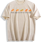 Bad Day to Be a Hot Dog Vintage Washed T-Shirt in Beige