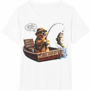 Fishing Dog Reel Good Boy Cotton T-Shirt in White