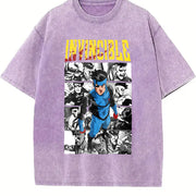 Emperor Grayson Invincible War Comic vintage washed oversized T-shirt in Purple