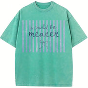 I Could Be Meaner Bow Vintage Washed T-Shirt in Blue