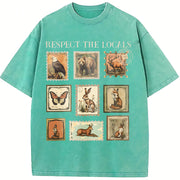 Respect the Local Wildlife vintage washed oversized T-shirt in Blue