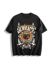 Sun Sassy Statement Cotton T-Shirt in Black