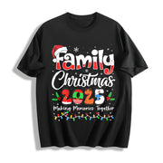 Family Christmas 2025 Cotton T-Shirt in Black