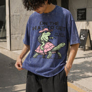 On My Way to Get My Stuff Together Vintage Washed T-Shirt in Blue