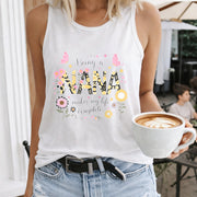 Being a Nana Makes My Life Complete Crew-neck Sleeveless Women's Color Cotton Tank Top in White
