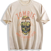 Retro Music Rock Band Concert vintage washed oversized T-shirt in Beige