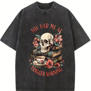 You Had Me At Trigger Warning Dark Romance Smutt Book vintage washed oversized T-shirt in Black
