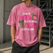 Coffee & Jesus Vintage Washed T-Shirt in Red