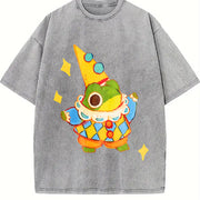 Star Frog Coloful vintage washed oversized T-shirt in Gray