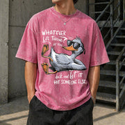Duck Quote Vintage Washed T-Shirt in Red