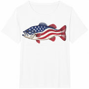Largemouth Bass American 250th Cotton T-Shirt in White