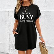 I'm Busy Doing Nothing Cotton T-Shirt in Black