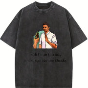 Ironic Meme: 'Oh I Don't Drink Vintage Washed T-Shirt in Black