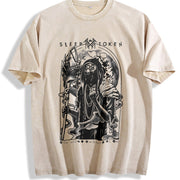 Sleep Token Vessel Heavy Metal vintage washed oversized T-shirt in Beige
