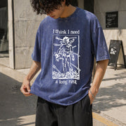 I Need a Long Rest Vintage Washed T-Shirt in Blue