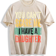 You Can't Scare Me Vintage Washed T-Shirt in Beige