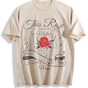 This Rose for an Angel Mother Vintage Washed T-Shirt in Beige