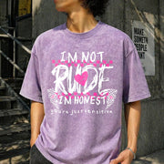Letter Ladies Vintage Washed T-Shirt in Purple