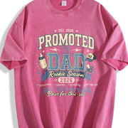 Promoted to Dad Rookie Season Vintage Washed T-Shirt in Red