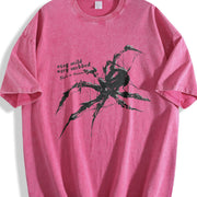 Stay Wild Spider Vintage Washed T-Shirt in Red