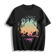 Remake the Lion Kingg Hakuna Matata Silhouettee Jungle Cotton T-Shirt in Black
