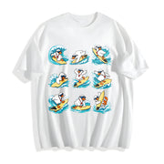 Surfing Goose Surfer Cotton T-Shirt in White