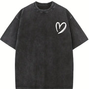 For Formal Urban Distressed Enthusiasts Vintage Washed T-Shirt in Black