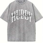 Personalized Hubby Vintage Washed T-Shirt in Gray