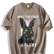 Who the F*ck Is Alice? Vintage Washed T-Shirt in Brown
