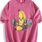 Weightlifting Banana Vintage Washed T-Shirt in Red