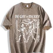 Be Gay & Merry Medieval Vintage Washed T-Shirt in Brown