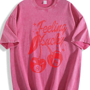 Feeling Lucky You Cherry 8 Ball Vintage Washed T-Shirt in Red