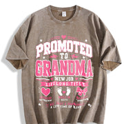 Promoted to Grandma Vintage Washed T-Shirt in Brown